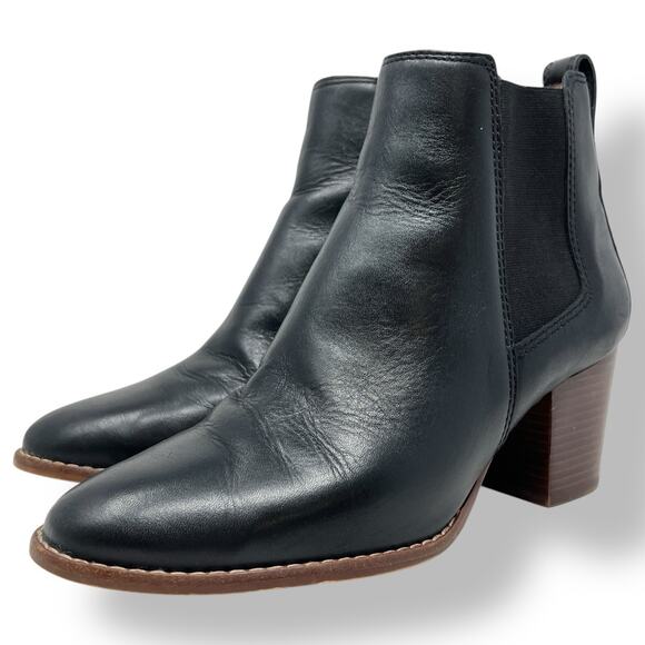 Madewell Regan Boot Size 8.5 Black Leather Pull On J8307 - Picture 1 of 11